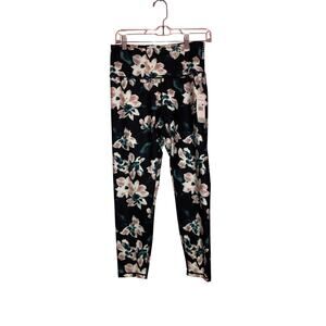 NWT Balance Collection black with pink floral leggings size large
